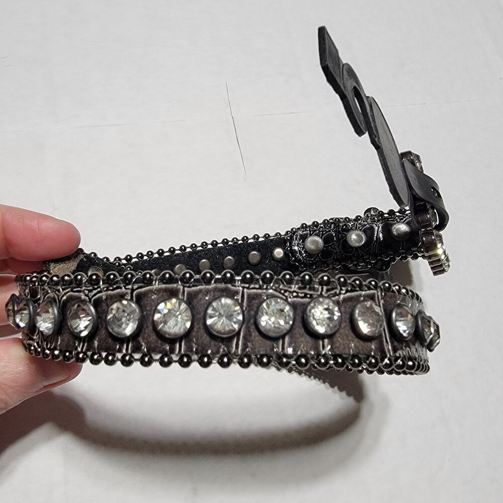 19.5" Black and Bling Studded Dog Collar - NWOT